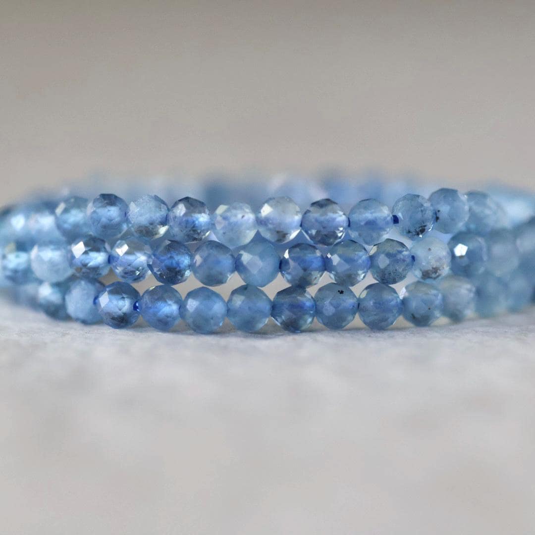 3.5mm Santa Maria Aquamarine Beads Faceted Natural Genuine Gemstone Beads for Jewelry Making Craft Gift Beads March Birthstone