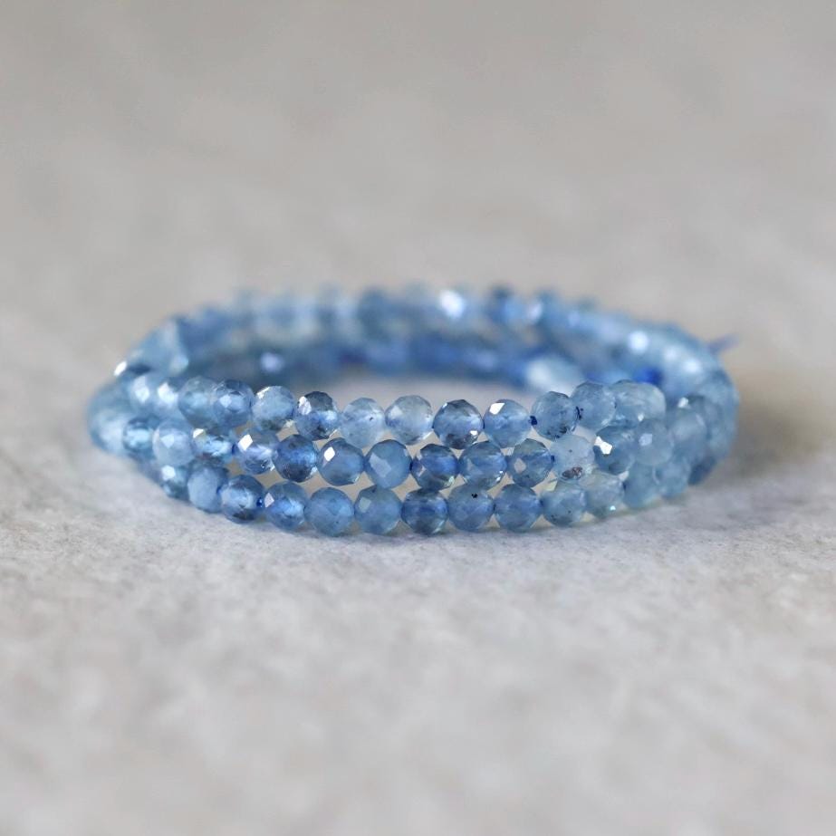 3.5mm Santa Maria Aquamarine Beads Faceted Natural Genuine Gemstone Beads for Jewelry Making Craft Gift Beads March Birthstone