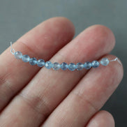 3.5mm AAA Santa Maria Aquamarine Beads Faceted 12 PCs Natural Genuine Gemstone Beads for Jewelry Making Craft Gift Beads March Birthstone