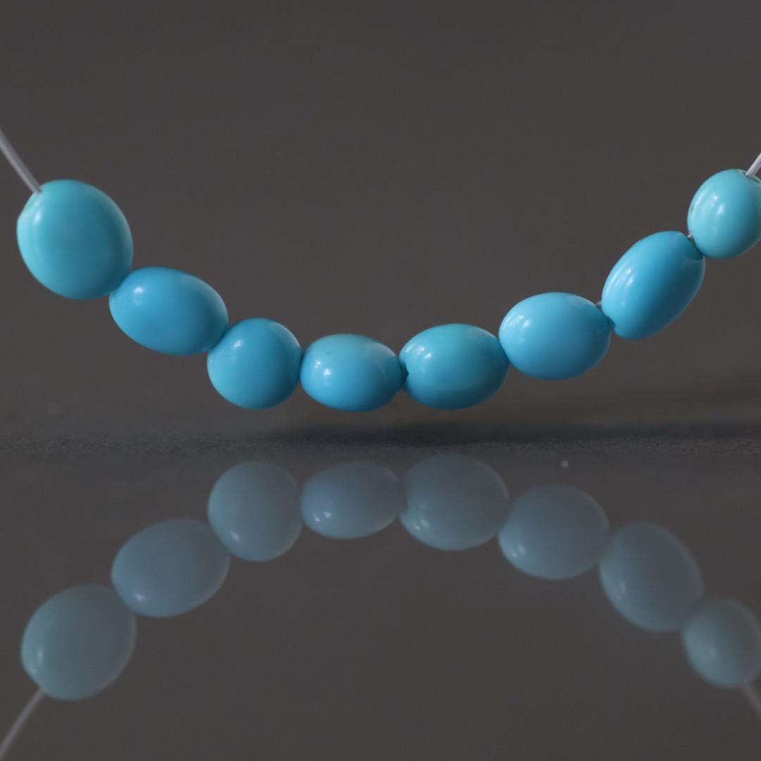 3.5mm 4.5mm Natural Sleeping Beauty Turquoise Beads Nuggets Smooth 8 Pcs Gemstone Beads DIY Jewelry Making December Birthstone