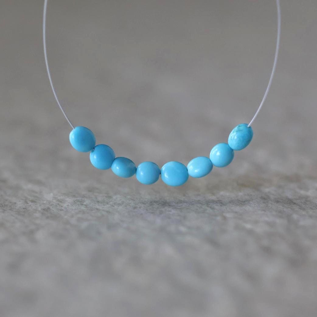 3.5mm Sleeping Beauty Turquoise Nugget Beads – Smooth Natural Gemstone