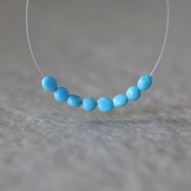 3.5mm Sleeping Beauty Turquoise Nugget Beads – Smooth Natural Gemstone