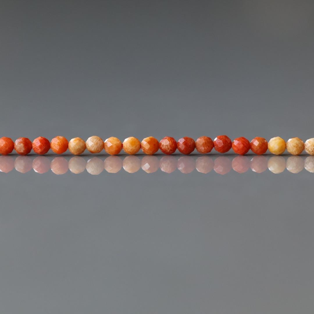 3.5mm Natural Sponge Coral Beads Micro Faceted Beads Genuine Ombre Coral Beads 15" Sparkly Gemstone Beads for Jewelry Making Gift crafter