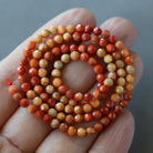 3.5mm Sponge Coral Beads ‚Äì Faceted Round Natural Gemstone 15" Strand