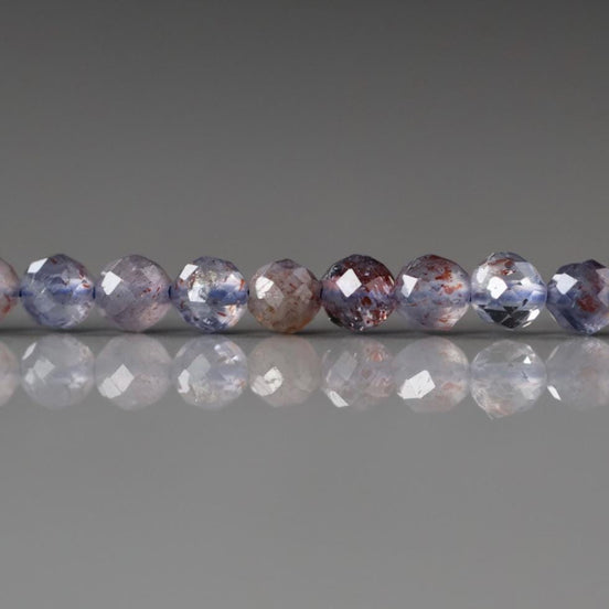 3.5mm Rare Sunstone in Iolite Micro Faceted Beads Genuine Beads 15" Sparkly Gemstone Beads Beading Crafter Gift
