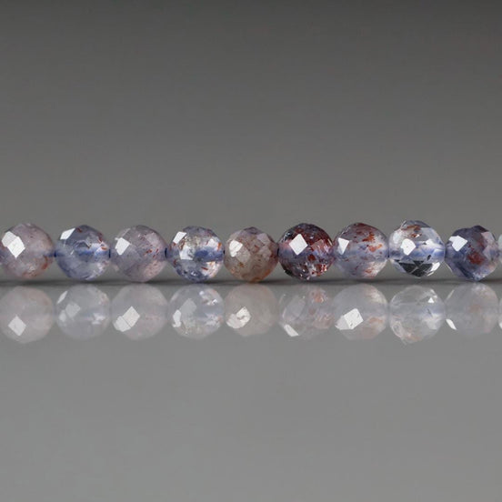 3.5mm Rare Sunstone in Iolite Micro Faceted Beads Genuine Beads 15" Sparkly Gemstone Beads Beading Crafter Gift