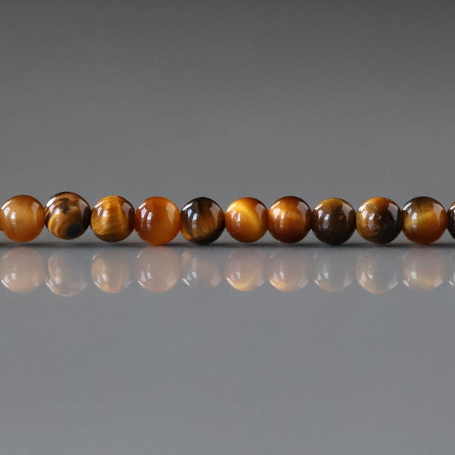 3.5mm Tigers Eye Beads Smooth Tiger Eye Genuine Tiny Beads 15" Gemstone Beads for Jewelry Making Beading Craft Gift Seed Beads Brown
