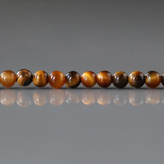 3.5mm Tigers Eye Beads Smooth Tiger Eye Genuine Tiny Beads 15" Gemstone Beads for Jewelry Making Beading Craft Gift Seed Beads Brown