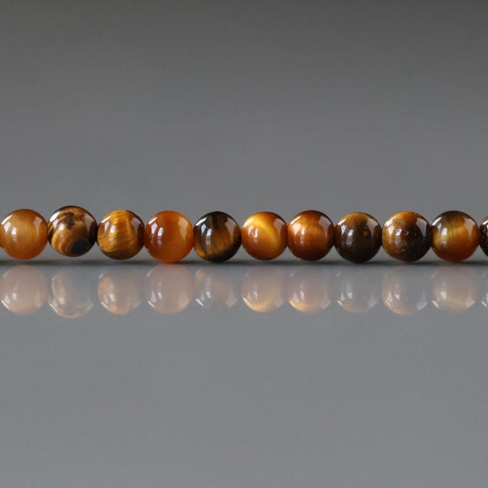 3.5mm Tiger's Eye Beads - Smooth Round Natural Gemstone 15" Strand