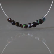 Tiny 3.5mm Black Ethiopian Opal Beads Diamond Cut Lozenge Beads Faceted Buttons Natural Welo Opal DIY Jewelry Making Earrings Necklace