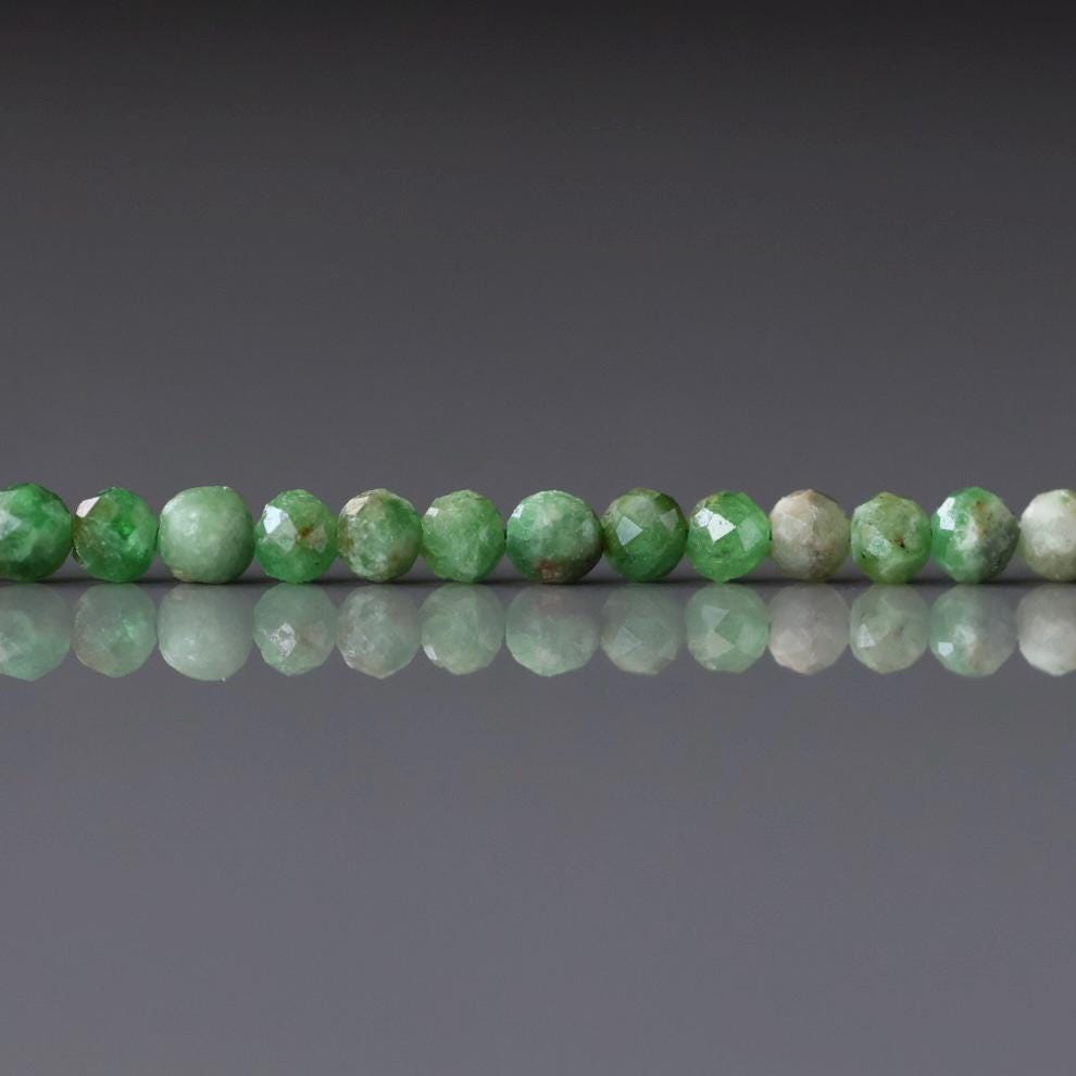 3.5mm Tsavorite Garnet Beads ‚Äì Faceted Round Natural Gemstone 15" Strand