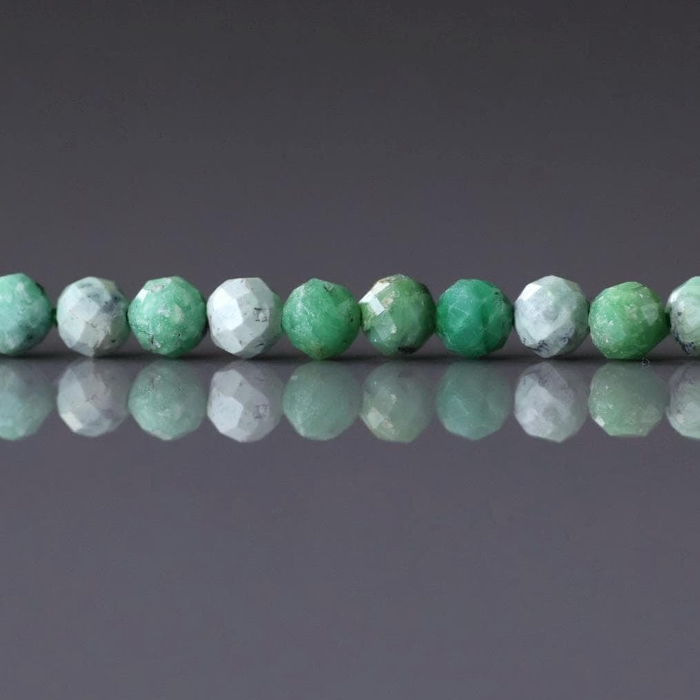 3.5mm Variscite Beads ‚Äì Faceted Round Natural Gemstone 15" Strand