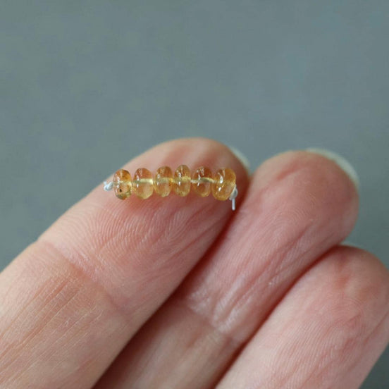 3.5mm Yellow Tourmaline Smooth Rondelle Beads 6 PCs Sunshine Yellow Genuine Gemstone Beads DIY Jewelry Making Gift October Birthstone