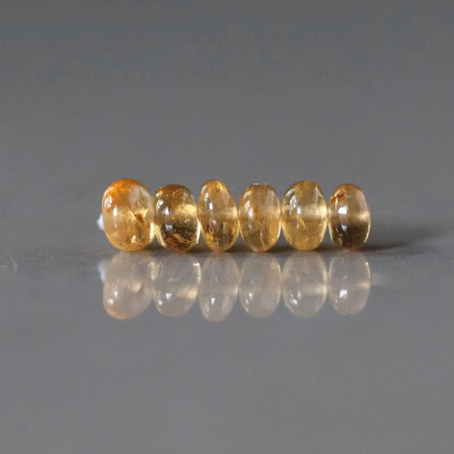 3.5mm Yellow Tourmaline Smooth Rondelle Beads 6 PCs Sunshine Yellow Genuine Gemstone Beads DIY Jewelry Making Gift October Birthstone