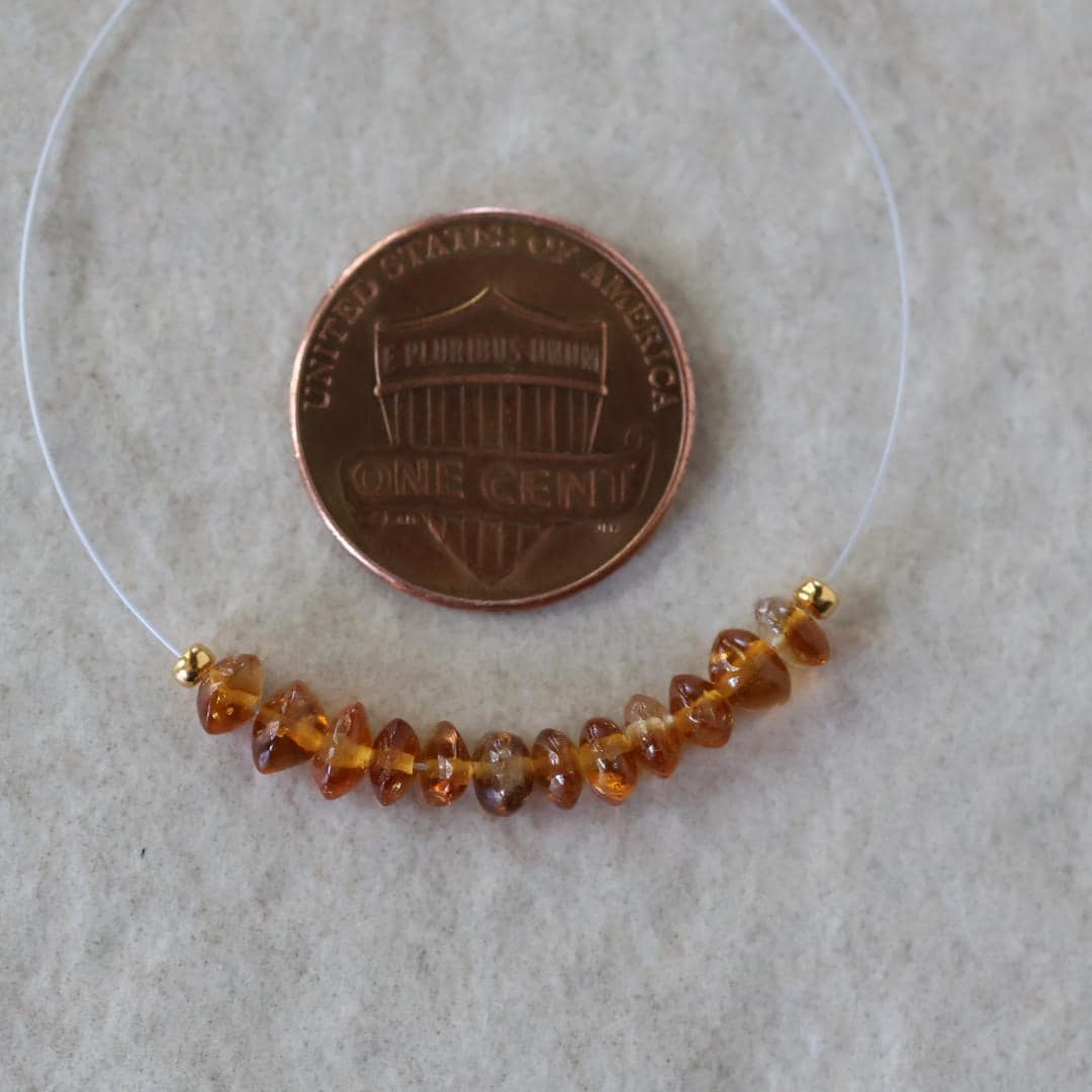 3.8-4mm AAA Madeira Citrine Beads Smooth Rondelle German Cut Natural Gemstone for DIY Jewelry Making