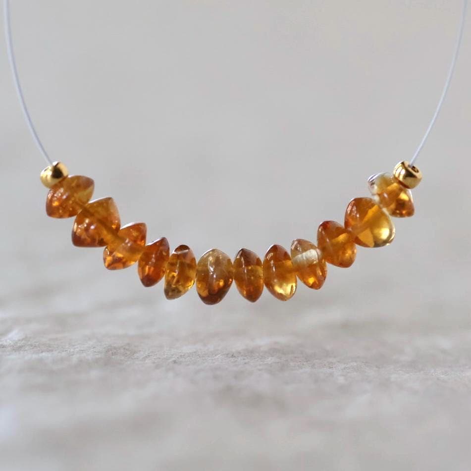 3.8-4mm AAA Madeira Citrine Beads Smooth Rondelle German Cut Natural Gemstone for DIY Jewelry Making