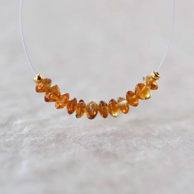 3.8-4mm AAA Madeira Citrine Beads Smooth Rondelle German Cut Natural Gemstone for DIY Jewelry Making