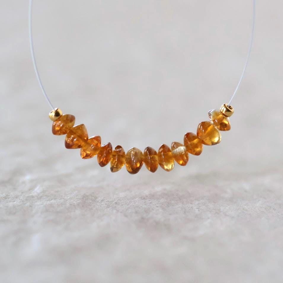 3.8-4mm AAA Madeira Citrine Beads Smooth Rondelle German Cut Natural Gemstone for DIY Jewelry Making