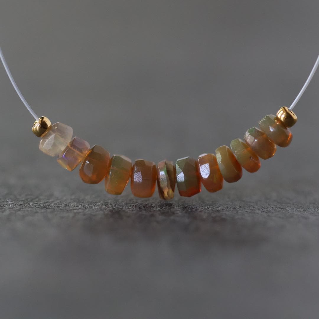 3.8mm 4mm Ethiopian Disco Opal Beads Faceted Rondelle Natural Welo Opal Gemstone For DIY Jewelry Making Supplies