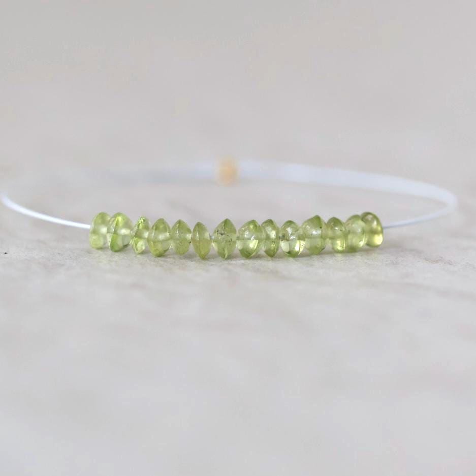 3mm 3.5mm AAA Peridot Rondelle Beads Smooth German Cut Nuggets 1” Natural Green Gemstone for DIY Jewelry Making
