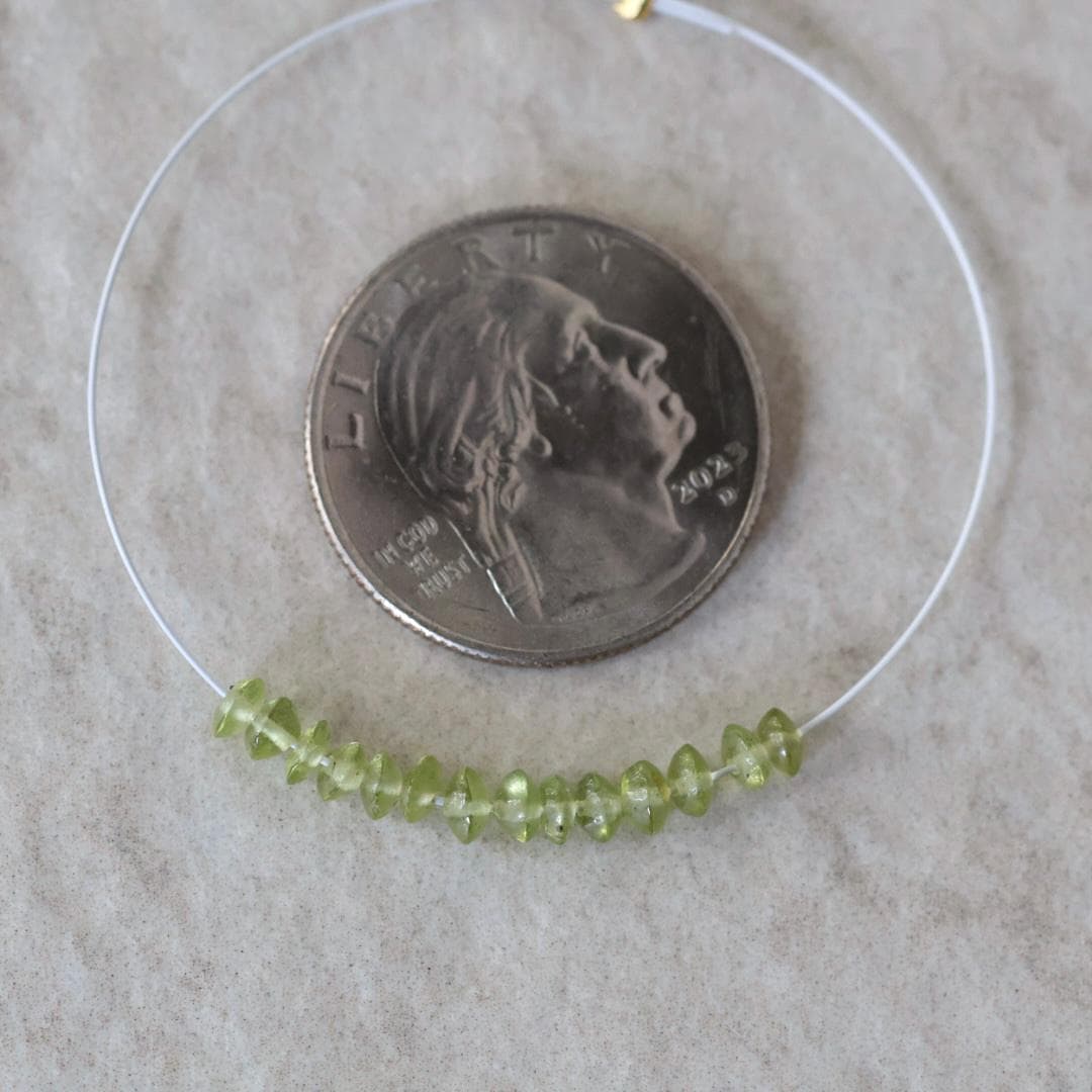 3mm 3.5mm AAA Peridot Rondelle Beads Smooth German Cut Nuggets 1” Natural Green Gemstone for DIY Jewelry Making