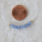 3.5-4mm Natural Burmese Blue Sapphire Beads Faceted Rondelle 1” Genuine Gemstone Beads for DIY Jewelry Making Supplies