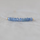 3.5-4mm Natural Burmese Blue Sapphire Beads Faceted Rondelle 1” Genuine Gemstone Beads for DIY Jewelry Making Supplies