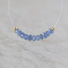 3.5-4mm Natural Burmese Blue Sapphire Beads Faceted Rondelle 1” Genuine Gemstone Beads for DIY Jewelry Making Supplies