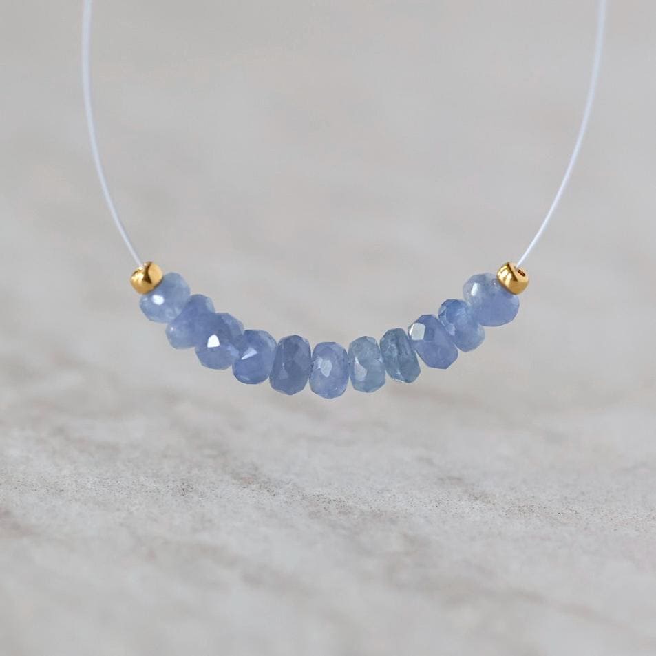3.5-4mm Natural Burmese Blue Sapphire Beads Faceted Rondelle 1” Genuine Gemstone Beads for DIY Jewelry Making Supplies