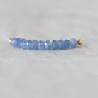 3.5-4mm Natural Burmese Blue Sapphire Beads Faceted Rondelle 1” Genuine Gemstone Beads for DIY Jewelry Making Supplies
