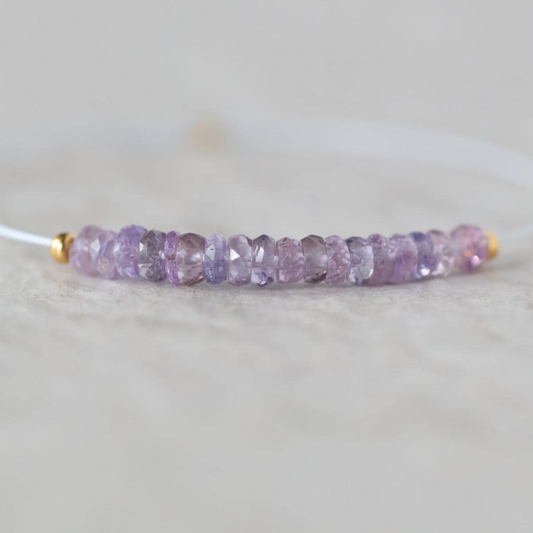 3.5mm Natural Lavender Purple Sapphire Beads Faceted Rondelle 1” Genuine Gemstonefir DIY Jewelry Making Beading Supplies