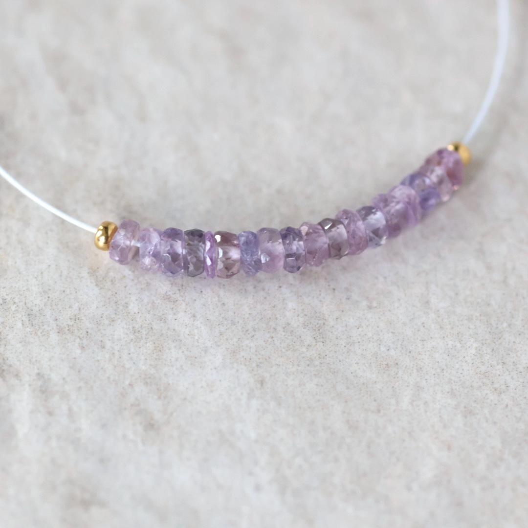 3.5mm Natural Lavender Purple Sapphire Beads Faceted Rondelle 1” Genuine Gemstonefir DIY Jewelry Making Beading Supplies