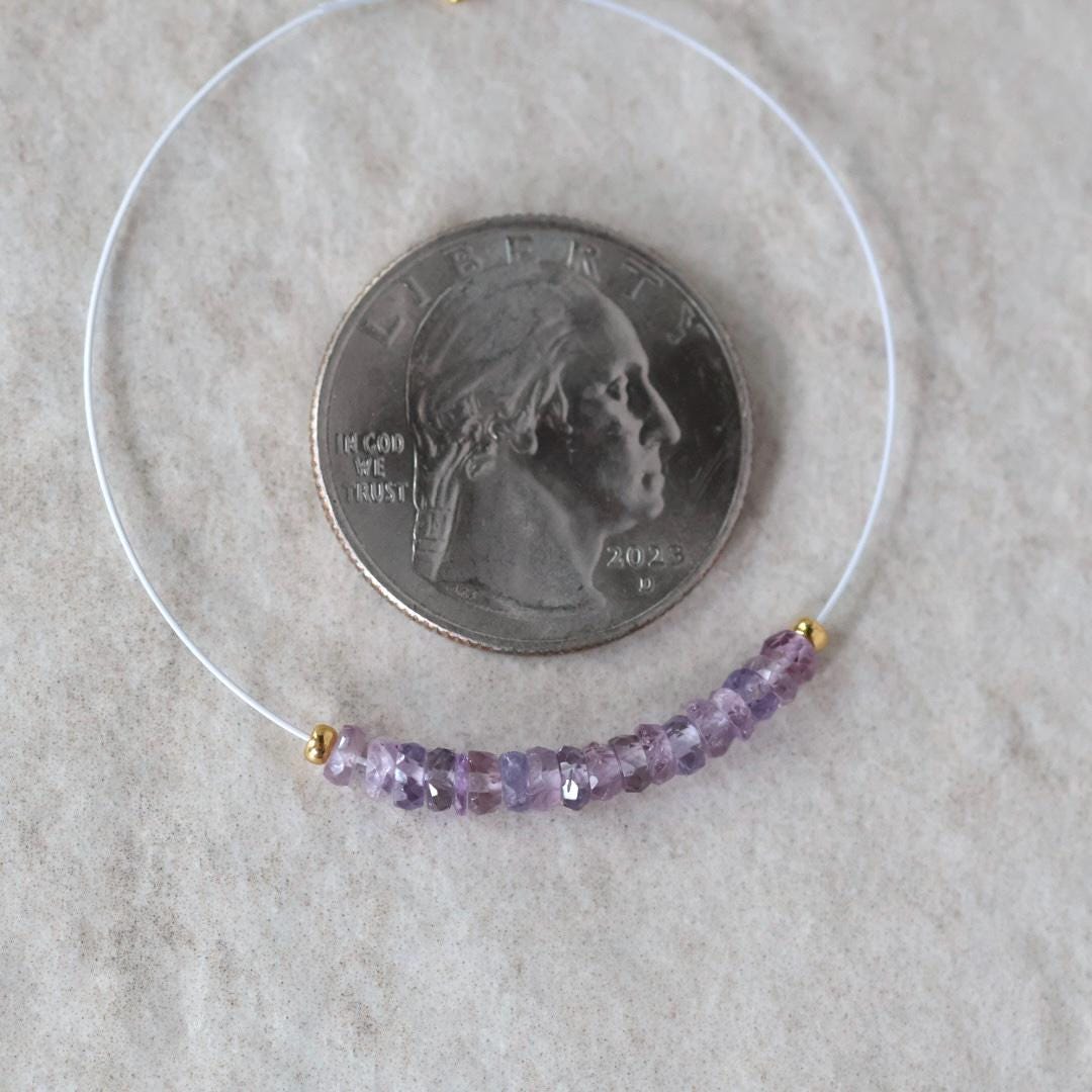 3.5mm Natural Lavender Purple Sapphire Beads Faceted Rondelle 1” Genuine Gemstonefir DIY Jewelry Making Beading Supplies