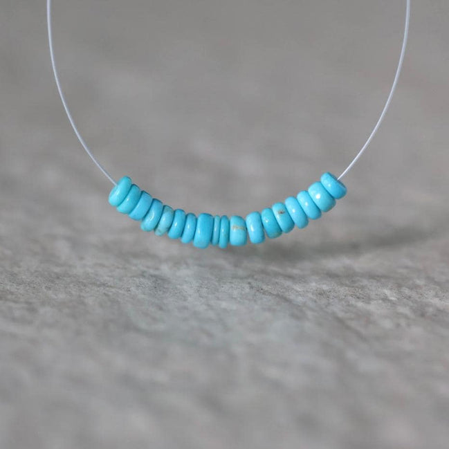 3mm 3.5mm Natural Sleeping Beauty Turquoise Rondelle Beads Smooth 1” Gemstone Beads DIY Jewelry Making December Birthstone
