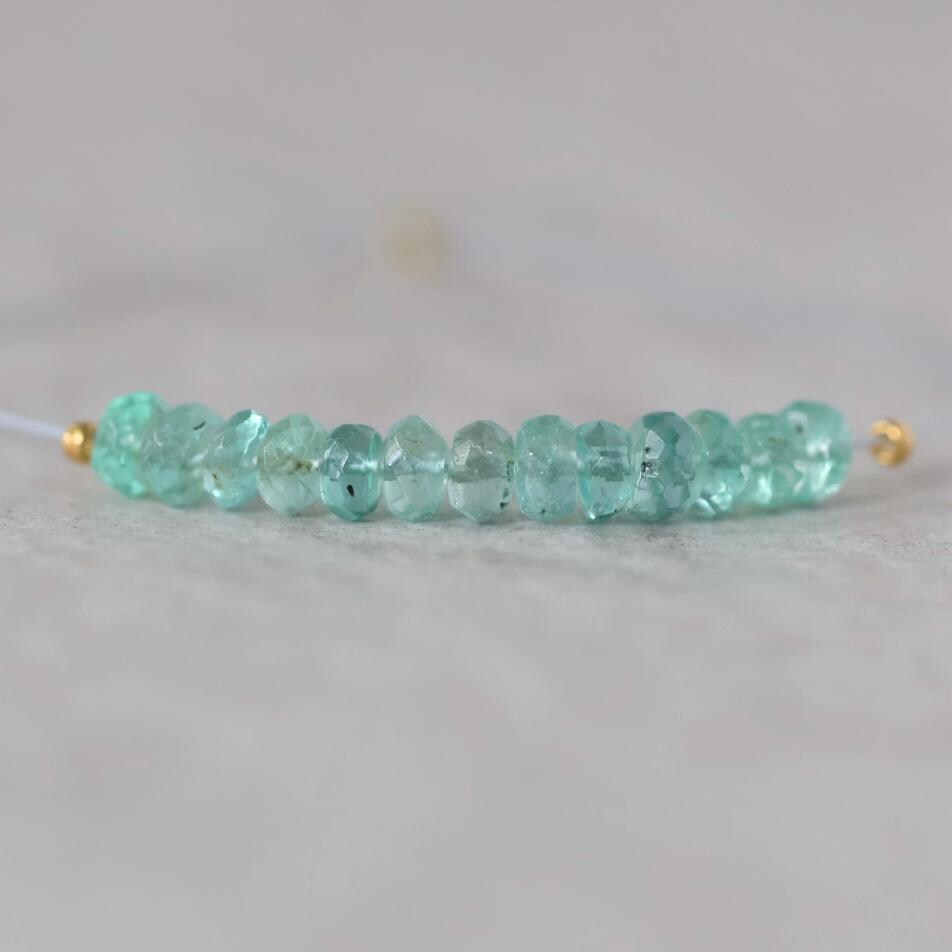 3.5mm Paraiba Blue Tourmaline Beads Rondelle 10 PCs Faceted Genuine Gemstone Beads Jewelry Making Gift October Birthstone