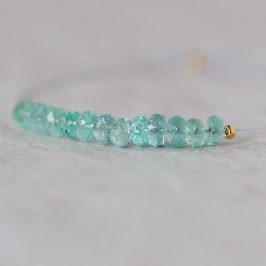 3.5mm Paraiba Blue Tourmaline Beads Rondelle 10 PCs Faceted Genuine Gemstone Beads Jewelry Making Gift October Birthstone