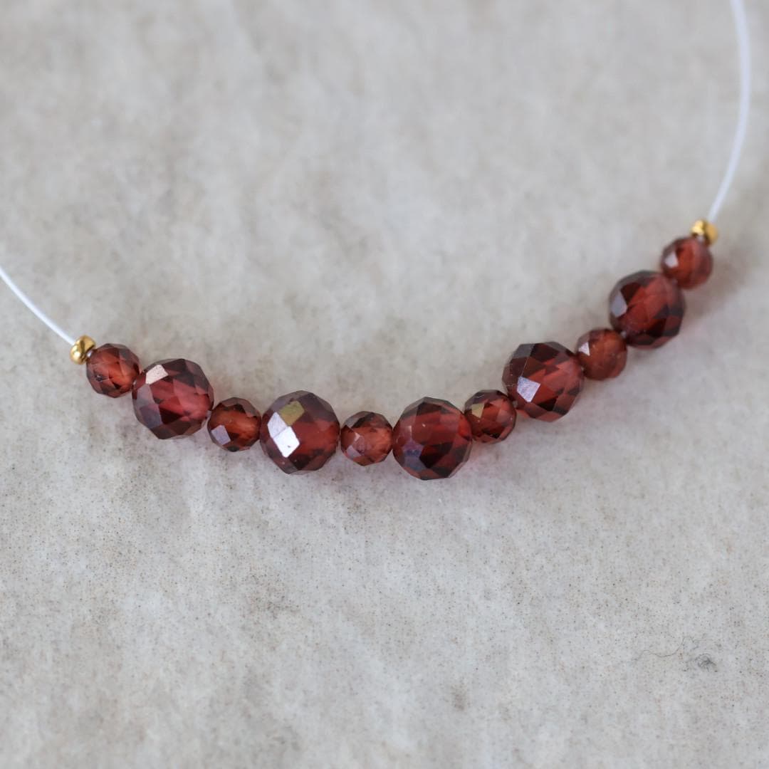 3mm- 4.7mm AAA Crimson Mozambique Garnet Beads Faceted Round Natural Gemstone for DIY Jewelry Making