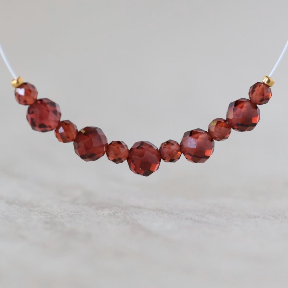 3mm- 4.7mm AAA Crimson Mozambique Garnet Beads Faceted Round Natural Gemstone for DIY Jewelry Making