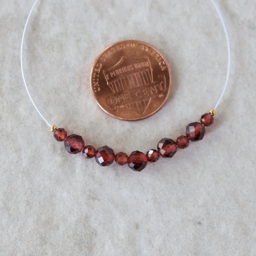 3mm- 4.7mm AAA Crimson Mozambique Garnet Beads Faceted Round Natural Gemstone for DIY Jewelry Making
