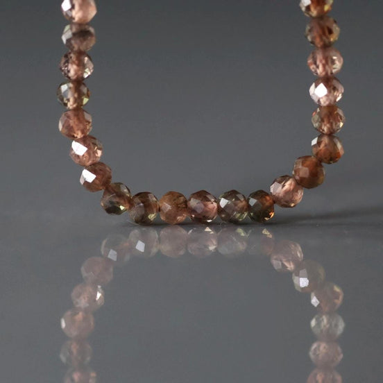 3mm AAA Andalusite Faceted Beads Round 6" Brown Rare Gemstone Beads for DIY Jewelry Making Beading Gift Crafter