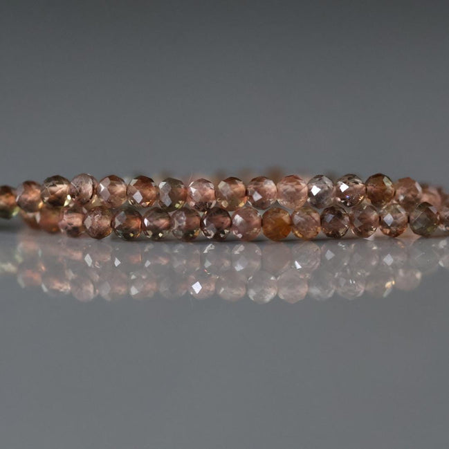 3mm AAA Andalusite Faceted Beads Round 6" Brown Rare Gemstone Beads for DIY Jewelry Making Beading Gift Crafter