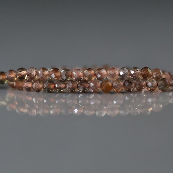 3mm AAA Andalusite Faceted Beads Round 6" Brown Rare Gemstone Beads for DIY Jewelry Making Beading Gift Crafter