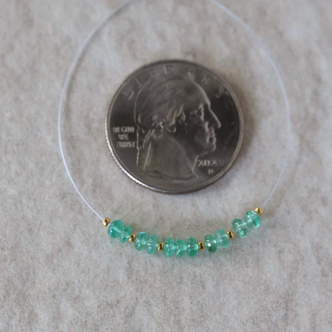 3mm AAA Gem Quality Colombian Emerald Rondelle Beads Smooth Natural Gemstone for DIY Jewelry Making