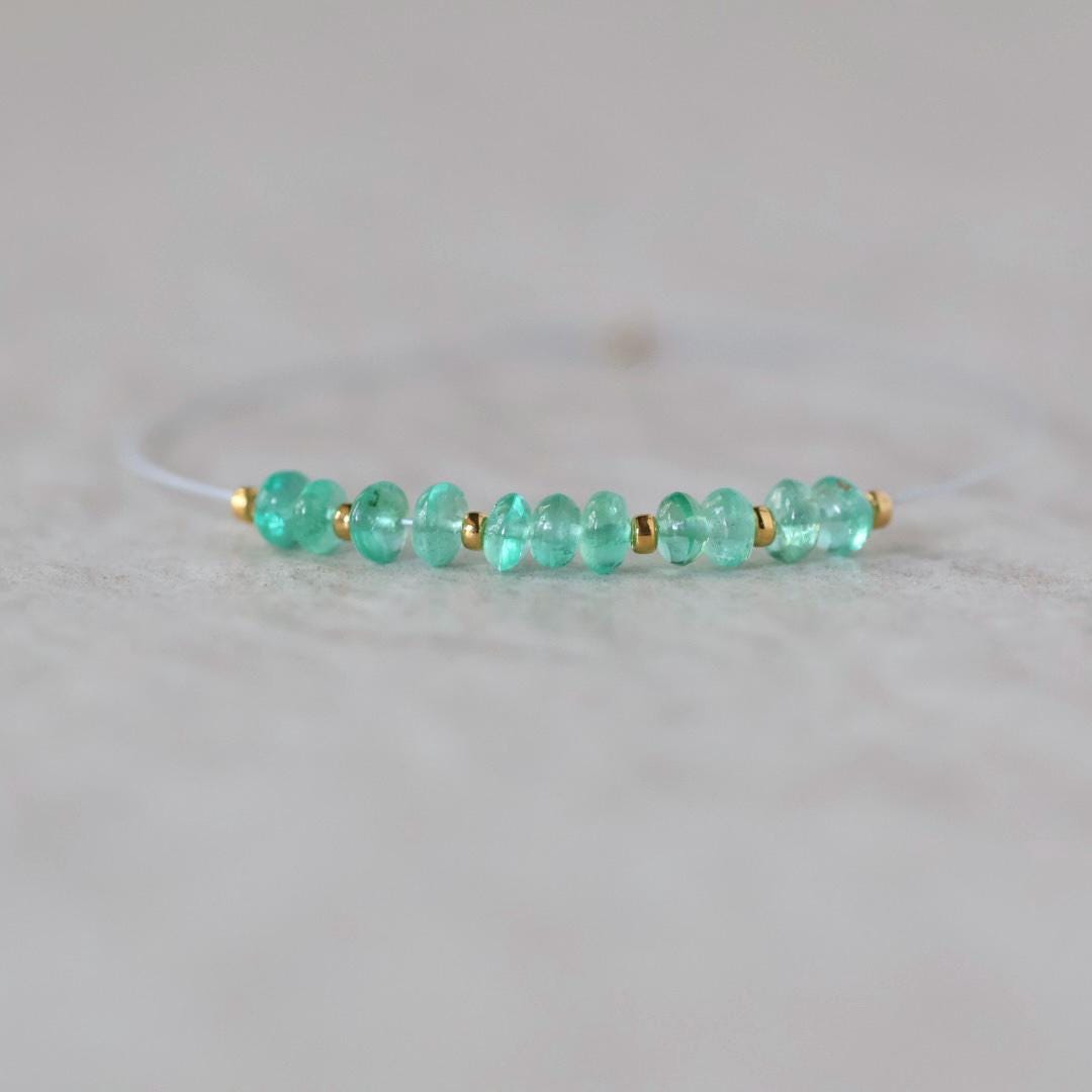 3mm AAA Gem Quality Colombian Emerald Rondelle Beads Smooth Natural Gemstone for DIY Jewelry Making