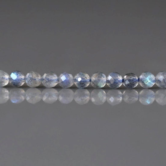 3mm AAA Labradorite Micro Faceted Beads Genuine Blue Flash Beads 15" Sparkly Gemstone Beads for DIY Jewelry Making Crafter Gift