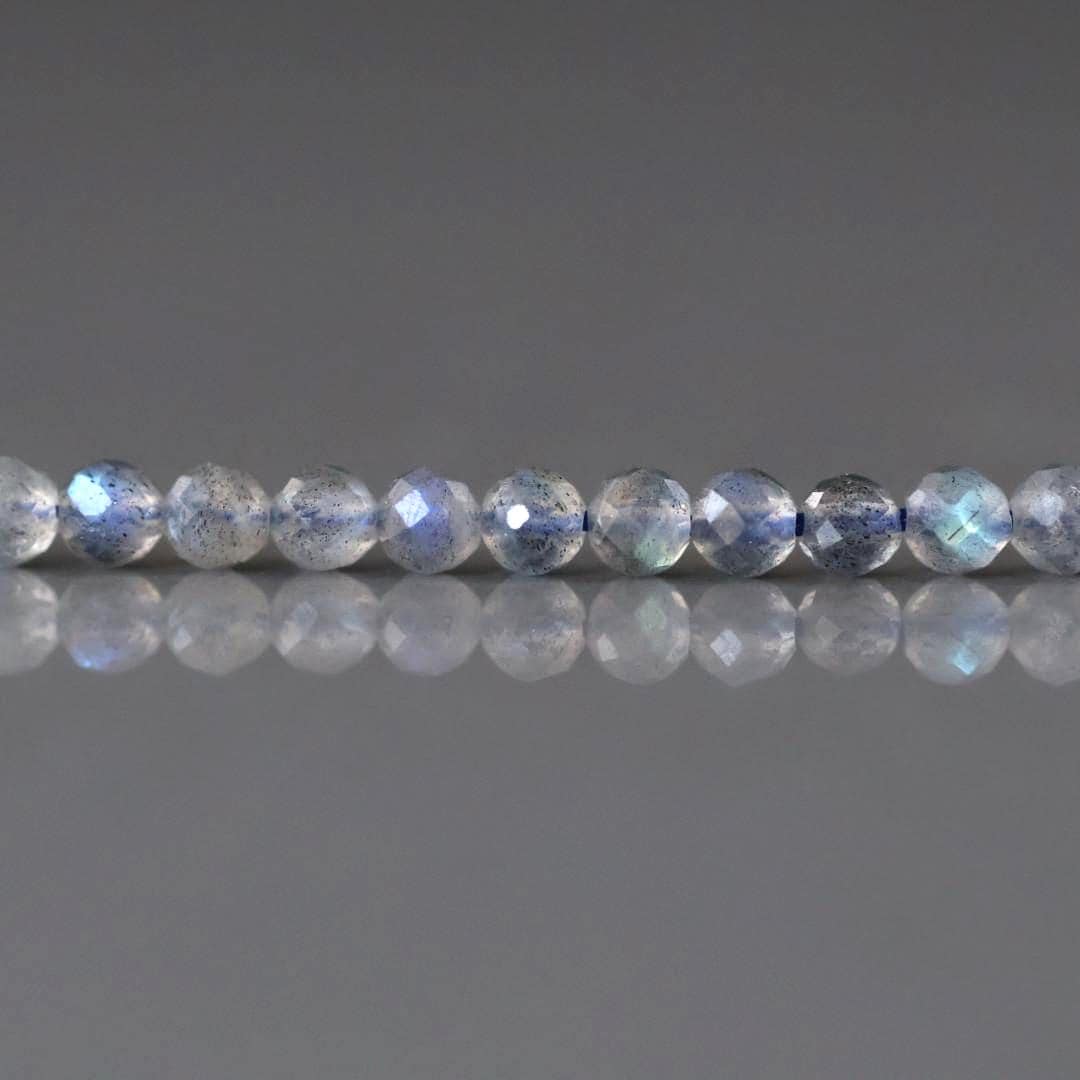 3mm AAA Labradorite Beads - Faceted Round Micro Gemstone 15" Strand