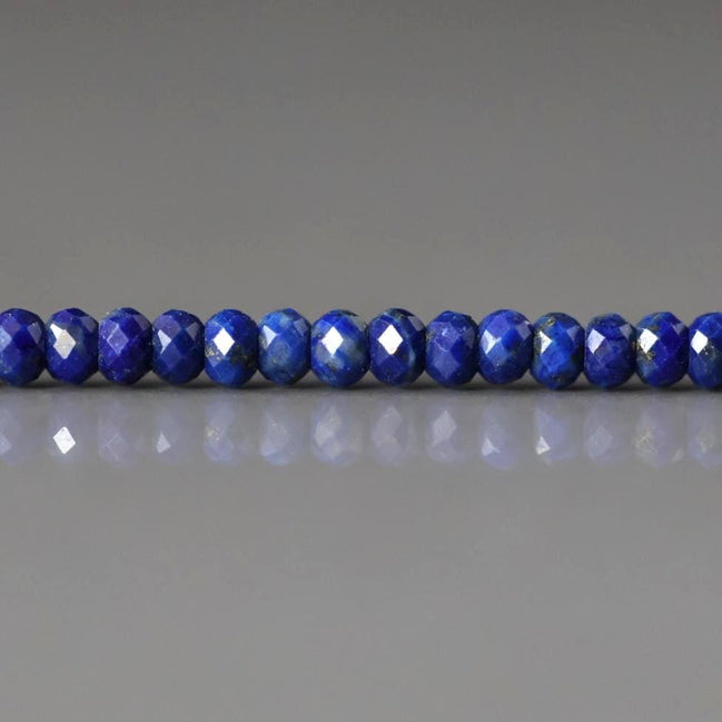 3mm AAA Lapis Lazuli Beads Faceted Rondelle 12.5" Sparkly Blue Gemstone Beads for Jewelry Making Beading Craft Gift September Birthstone