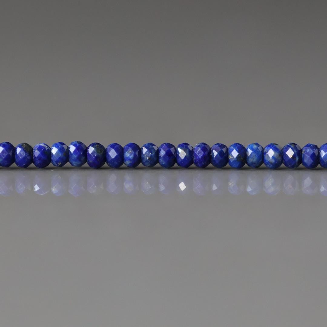 3mm AAA Lapis Lazuli Beads Faceted Rondelle 12.5" Sparkly Blue Gemstone Beads for Jewelry Making Beading Craft Gift September Birthstone