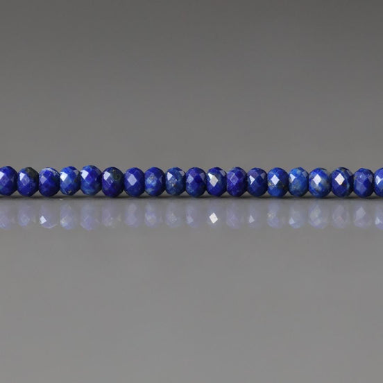 3mm AAA Lapis Lazuli Beads Faceted Rondelle 12.5" Sparkly Blue Gemstone Beads for Jewelry Making Beading Craft Gift September Birthstone