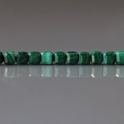 3mm AAA Malachite Beads Cube Faceted 15